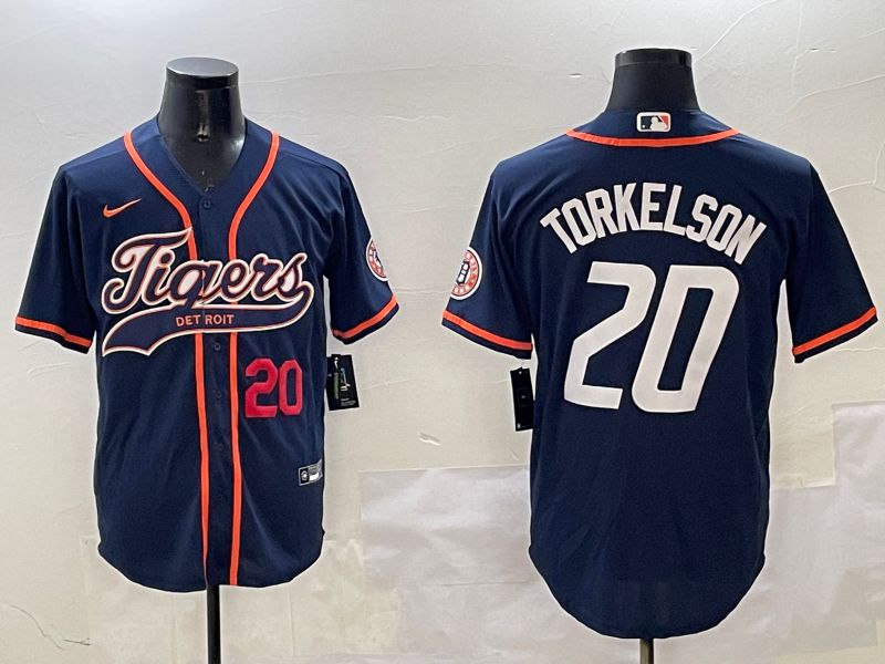 Men Detroit Tigers #20 Torkelson Blue Jointly Name 2025 Nike MLB Jersey style 3